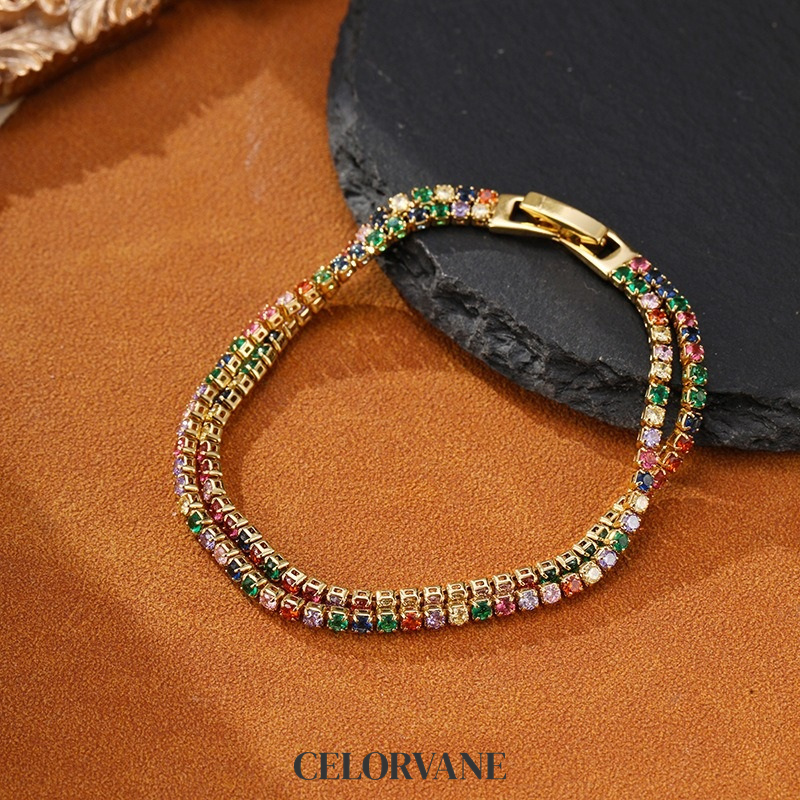 Solene Reverie Crystal Multicolor Chain Bracelet product image 5