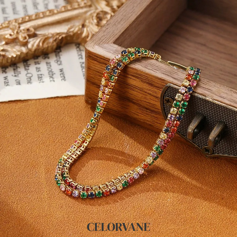 Solene Reverie Crystal Multicolor Chain Bracelet product image 6