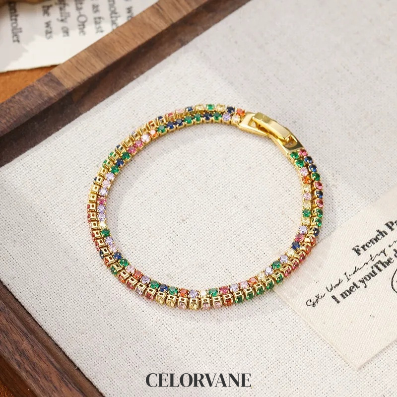 Solene Reverie Crystal Multicolor Chain Bracelet product image 7