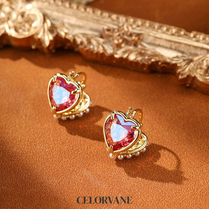 Ophelia Petal Pearl Heart Hoop Earrings product image 1