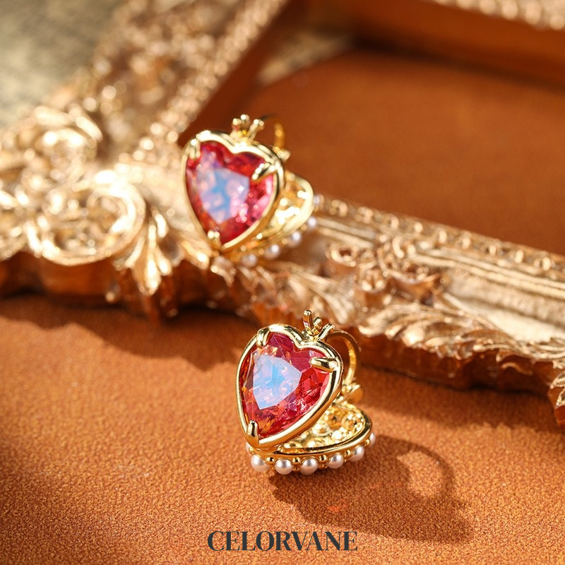 Ophelia Petal Pearl Heart Hoop Earrings product image 2