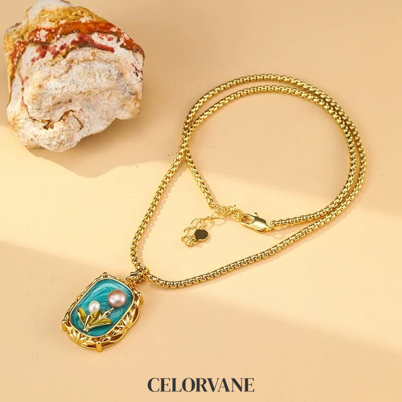 Celeste Halo Pearl Floral Pendant Necklace product image 1