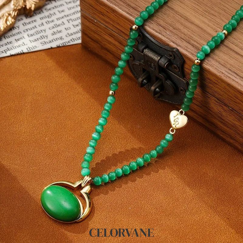 Vesper Halo Cat-Eye Pendant Necklace product image 7