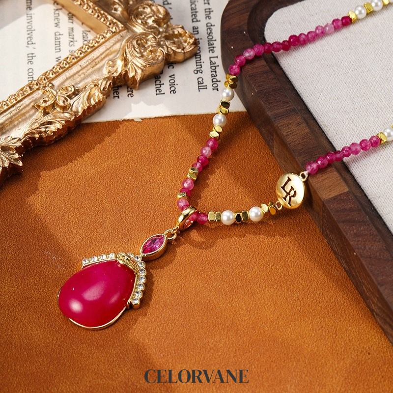 Evadne Bloom Pearl Teardrop Pendant Necklace product image 4