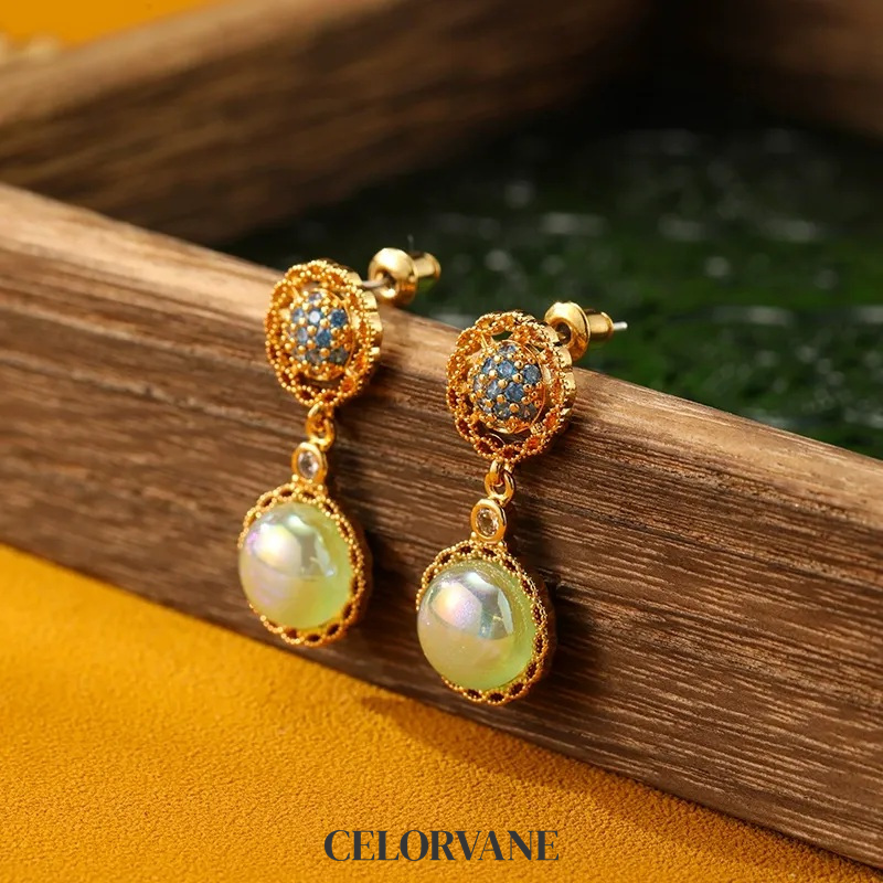 Amara Petal Pearl Crystal Stud Earrings product image 3