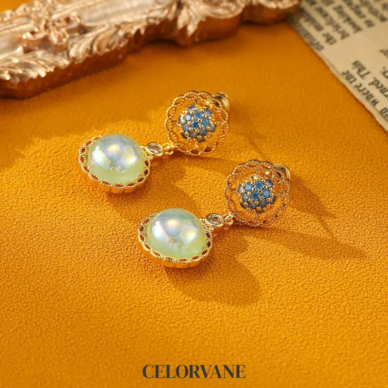 Amara Petal Pearl Crystal Stud Earrings product image 4