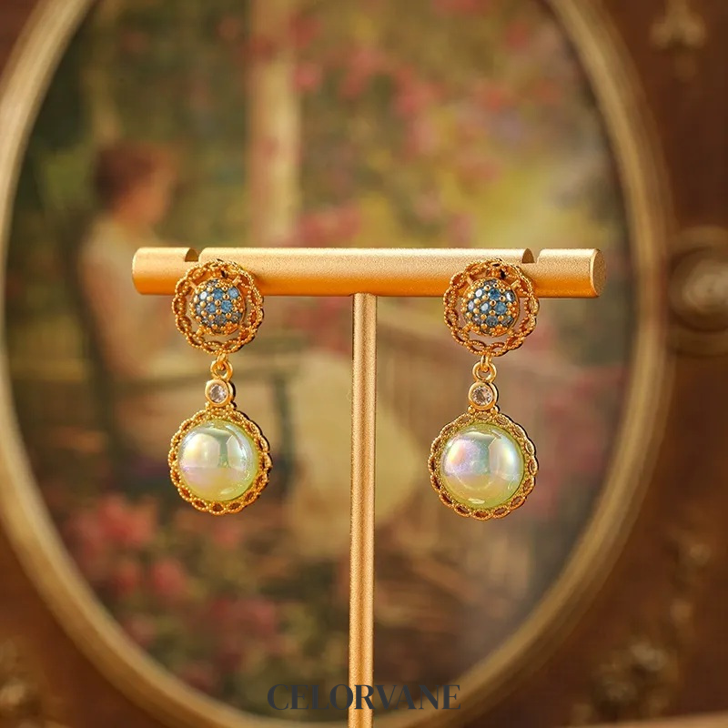 Amara Petal Pearl Crystal Stud Earrings product image 5