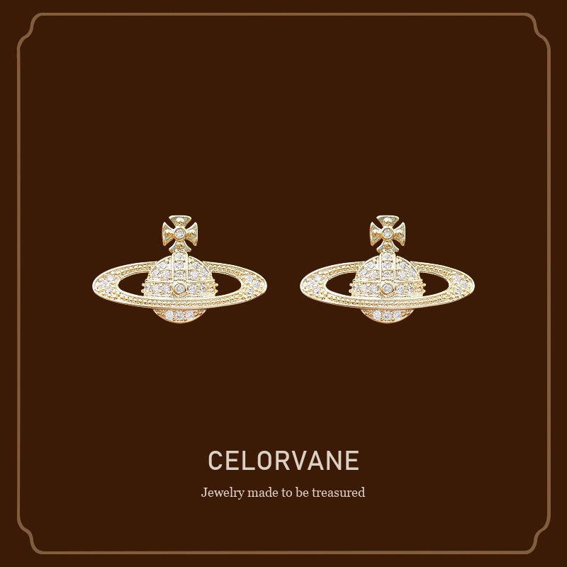Lumière Orbit Pavé Crystal Celestial Clip-On Earrings Celorvane cover image