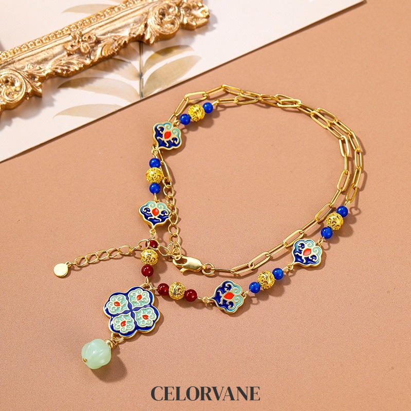 Thalia Halo Enamel Multicolor Pendant Necklace product image 4