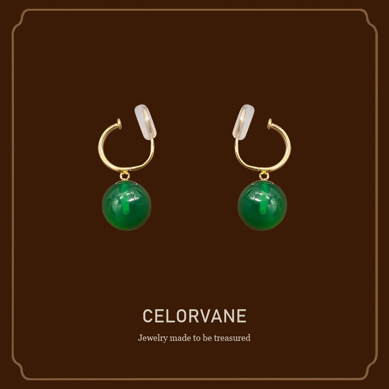 Vesper Jade-Inspired Clip-On Earrings Celorvane cover image