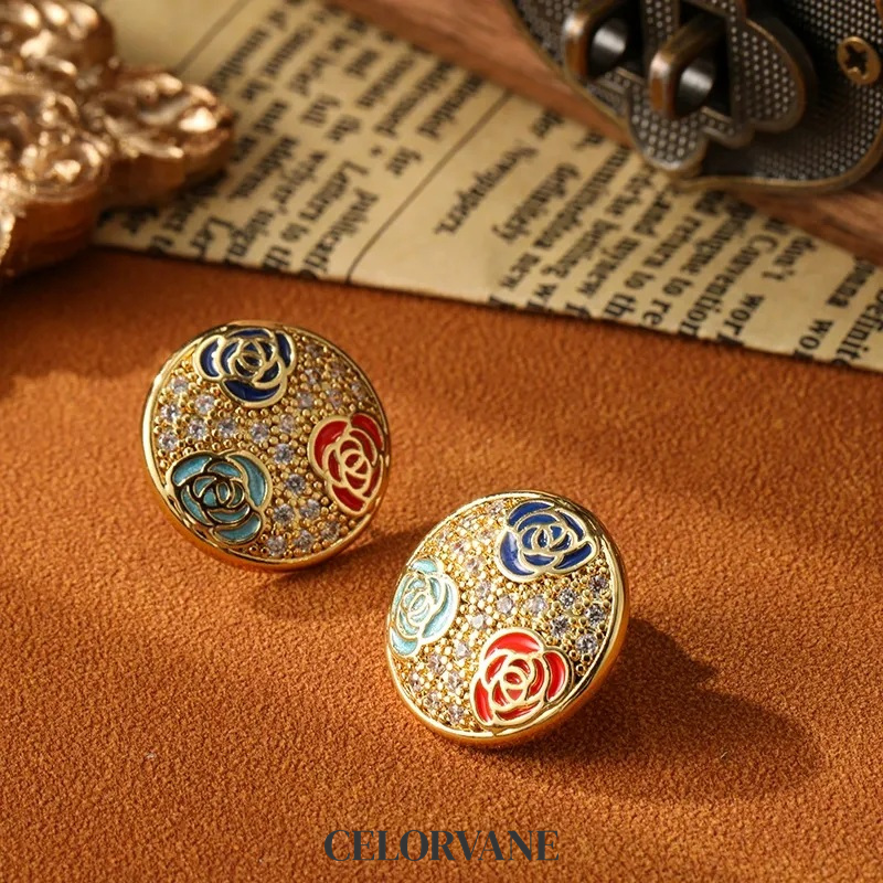 Valentina Petal Floral Enamel Stud Earrings product image 1