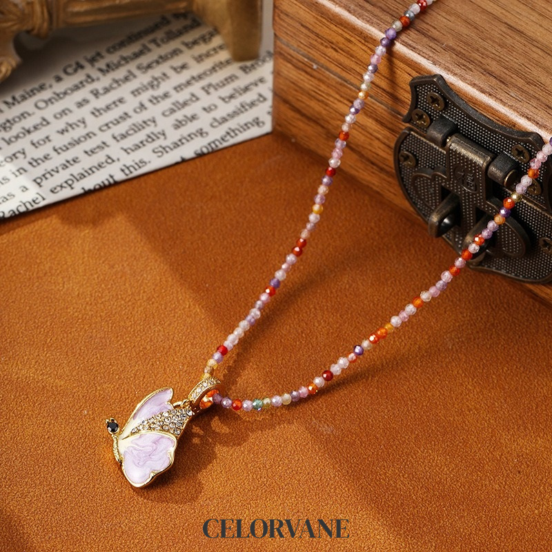 Solene Nocturne Butterfly Crystal Pendant Necklace product image 3
