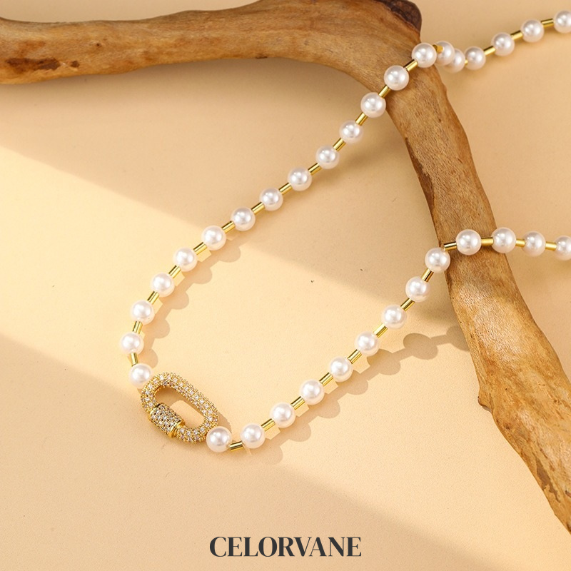 Estelle Nocturne Pearl Crystal Pendant Necklace product image 6