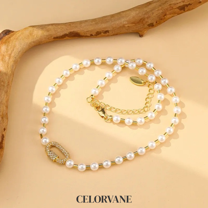 Estelle Nocturne Pearl Crystal Pendant Necklace product image 7
