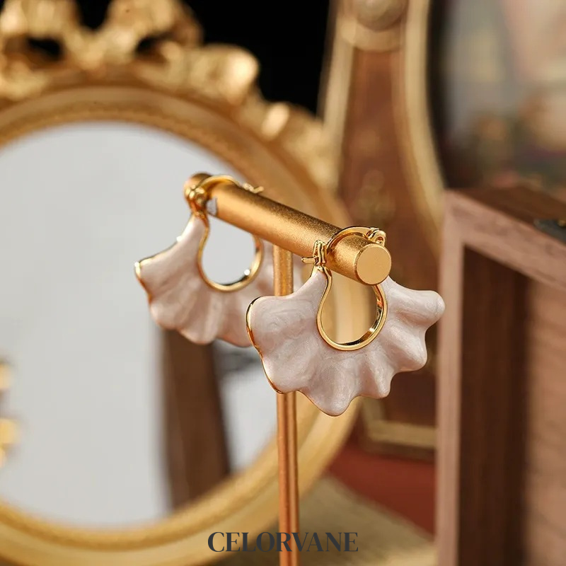 Cressida Petal Leaf Enamel Hoop Earrings product image 5