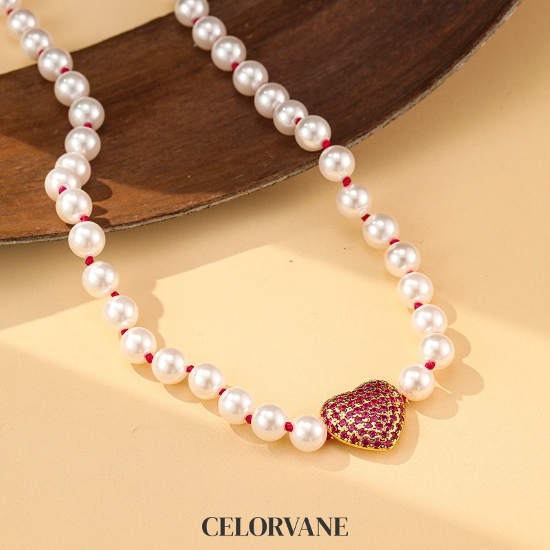 Elara Reverie Pearl Heart Pendant Necklace product image 1