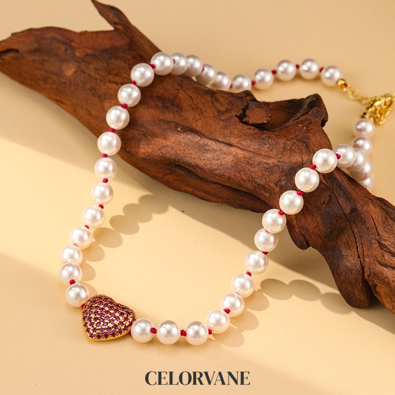 Elara Reverie Pearl Heart Pendant Necklace product image 5