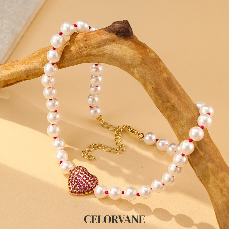 Elara Reverie Pearl Heart Pendant Necklace product image 6
