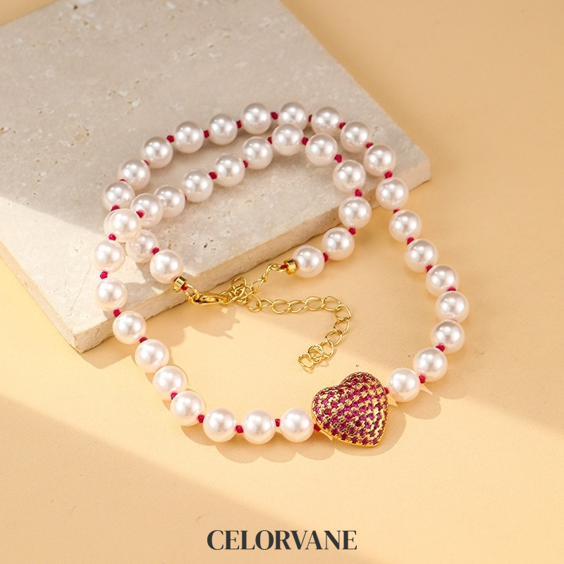 Elara Reverie Pearl Heart Pendant Necklace product image 7
