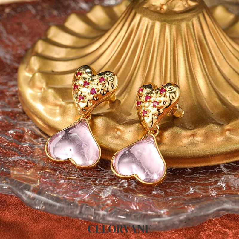 Noelle Gleam Heart Fringe Stud Earrings product image 2