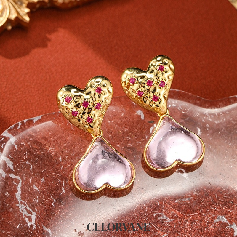 Noelle Gleam Heart Fringe Stud Earrings product image 3