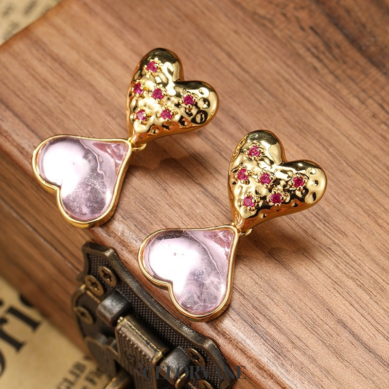 Noelle Gleam Heart Fringe Stud Earrings product image 4