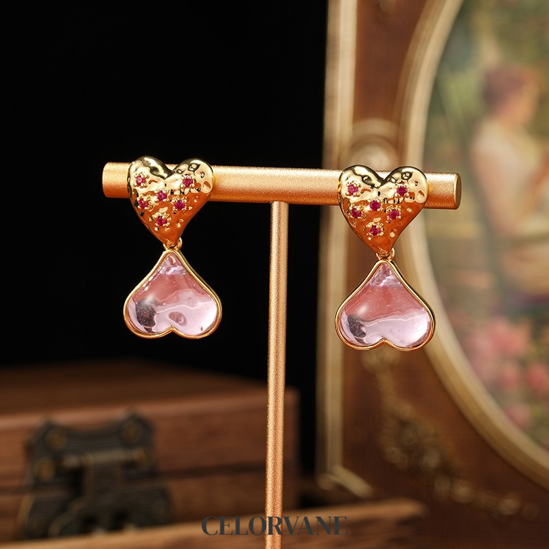 Noelle Gleam Heart Fringe Stud Earrings product image 5