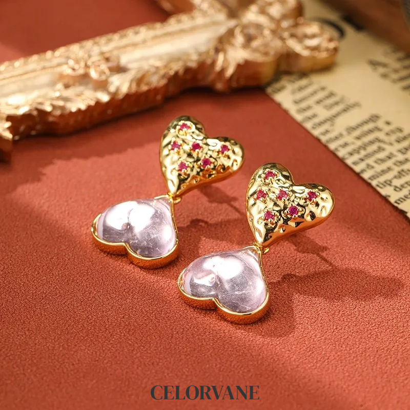Noelle Gleam Heart Fringe Stud Earrings product image 7