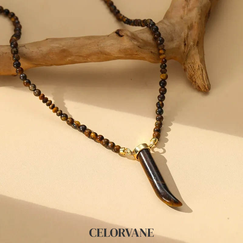 Seraphine Halo Tiger-Eye Pendant Necklace product image 1