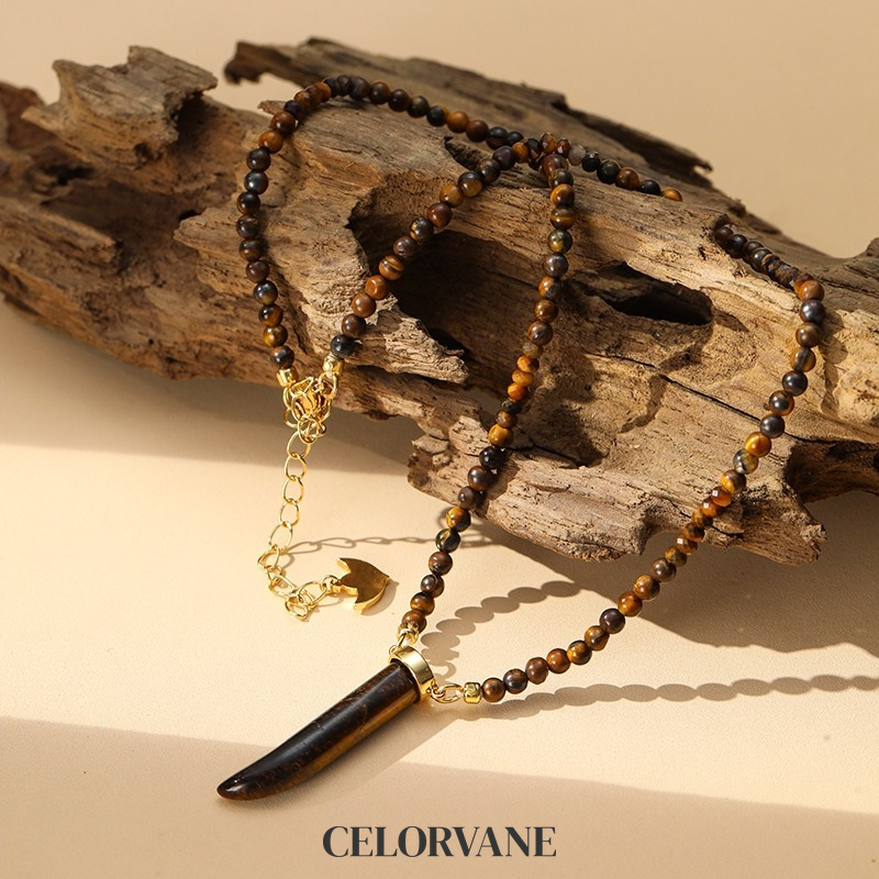 Seraphine Halo Tiger-Eye Pendant Necklace product image 2
