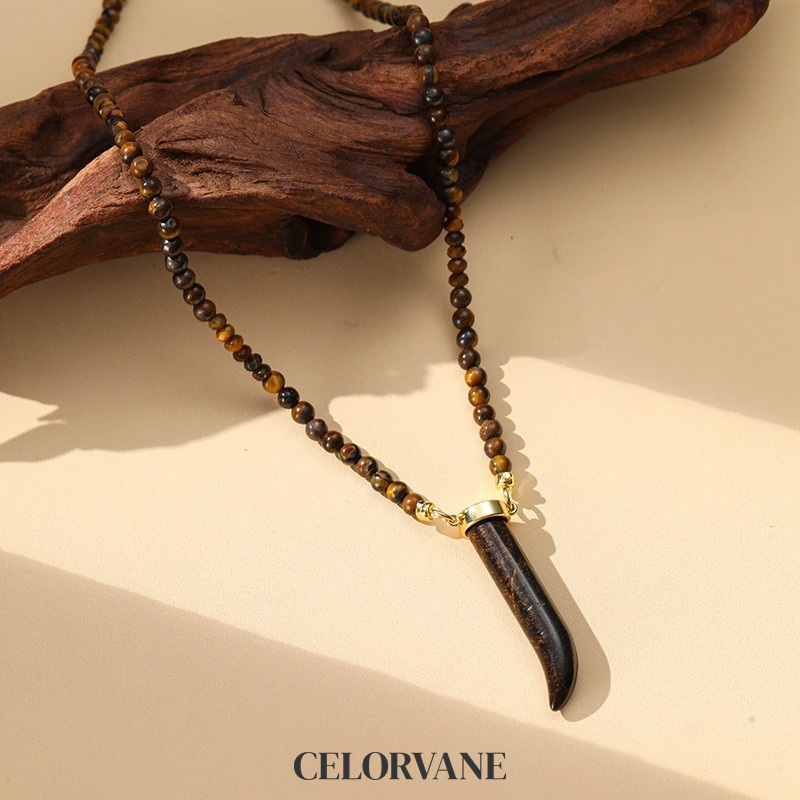 Seraphine Halo Tiger-Eye Pendant Necklace product image 6
