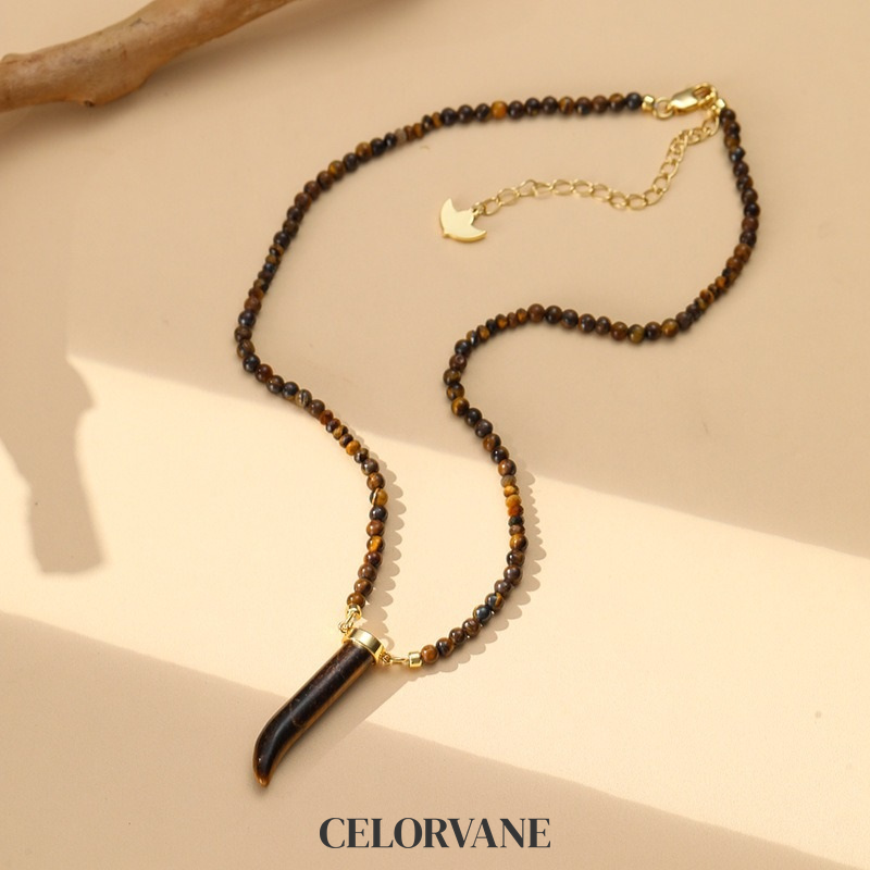 Seraphine Halo Tiger-Eye Pendant Necklace product image 7