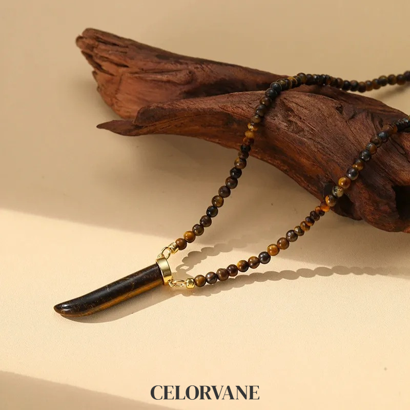 Seraphine Halo Tiger-Eye Pendant Necklace product image 8