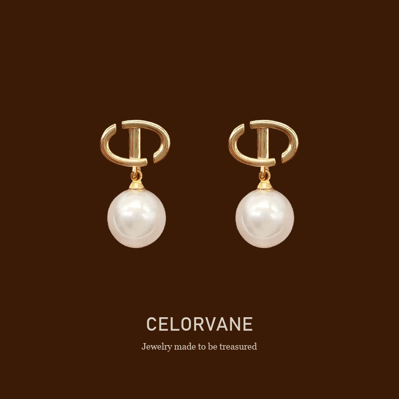 Aurelia Pearl Clip-On Drop Earrings Celorvane cover image