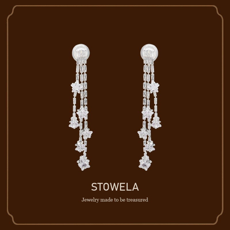 Vesper Star Crystal Clip-On Earrings product image 1