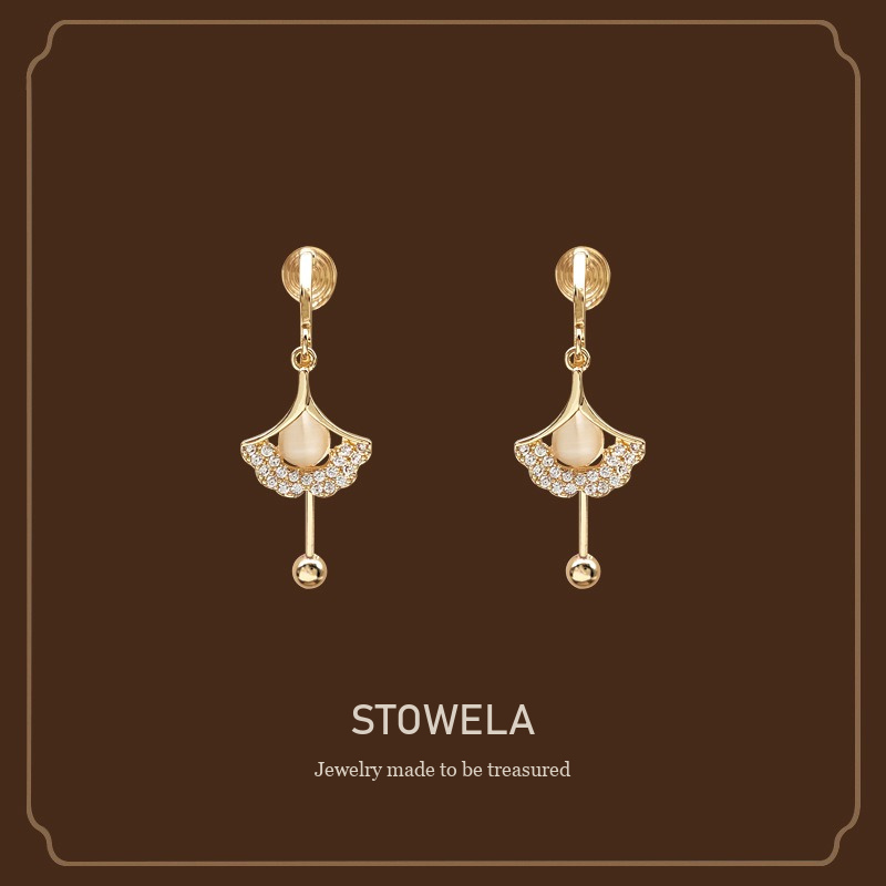 Celeste Fan Cat-Eye Clip-On Drop Earrings product image 1