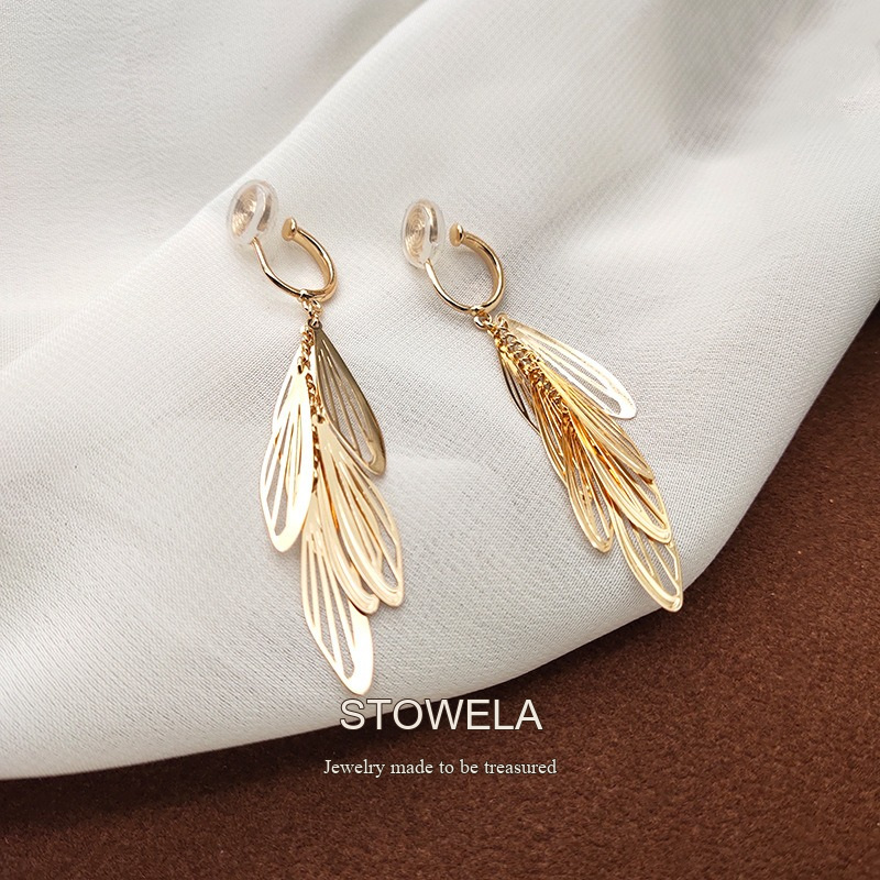 Noelle Tassel Wing Clip-On Drop Earrings product image 2