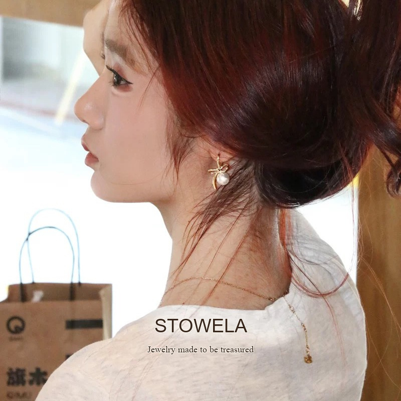 Lumière Bow Butterfly Pearl Clip-On Earrings — Edition 50 product image 2