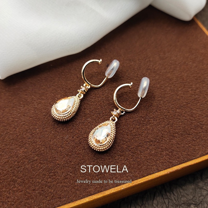 Lumière Teardrop Crystal Clip-On Earrings product image 3