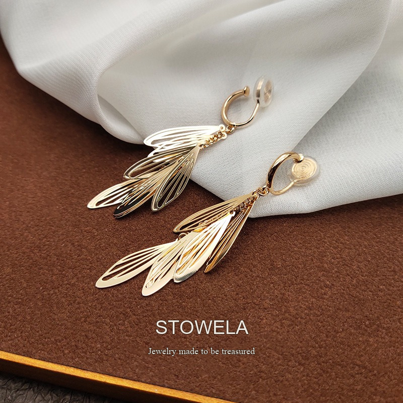 Noelle Tassel Wing Clip-On Drop Earrings product image 3