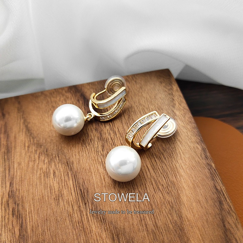 Seren Pearl Clip-On Drop Earrings product image 3