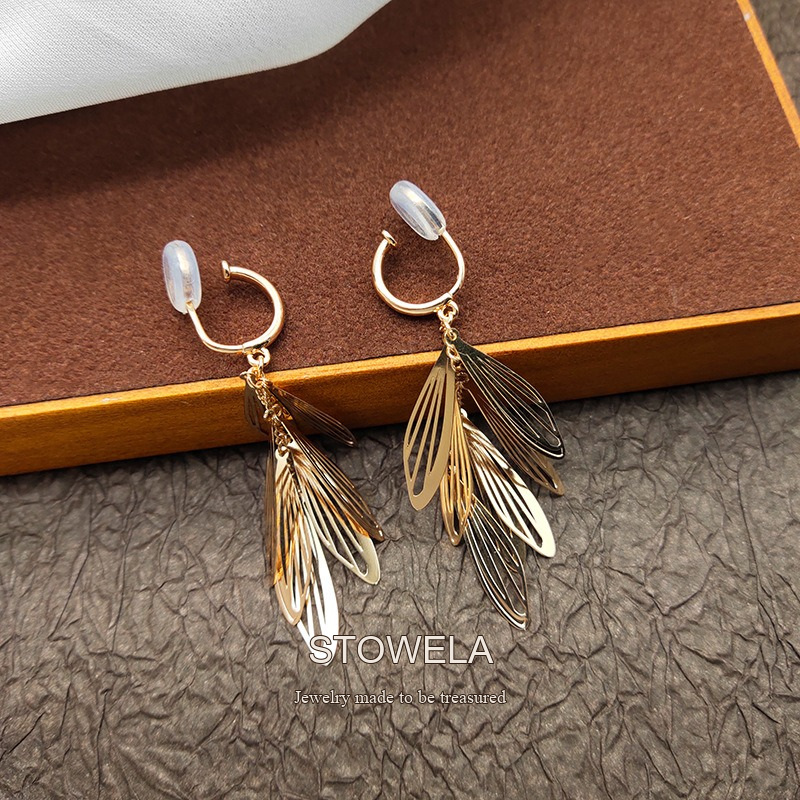 Noelle Tassel Wing Clip-On Drop Earrings product image 4