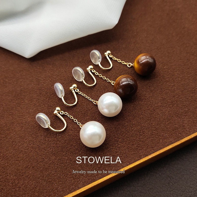 Noelle Pearl Clip-On Drop Earrings product image 4
