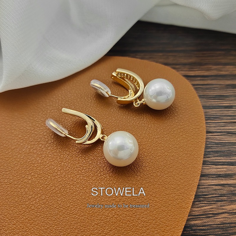 Seren Pearl Clip-On Drop Earrings product image 4