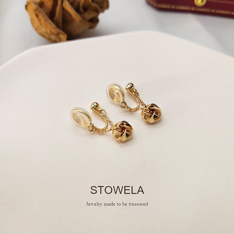 Élan Knot Clip-On Drop Earrings product image 4