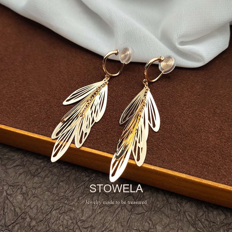 Noelle Tassel Wing Clip-On Drop Earrings product image 5