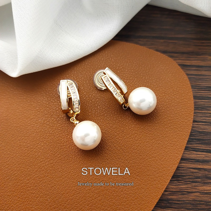 Seren Pearl Clip-On Drop Earrings product image 5