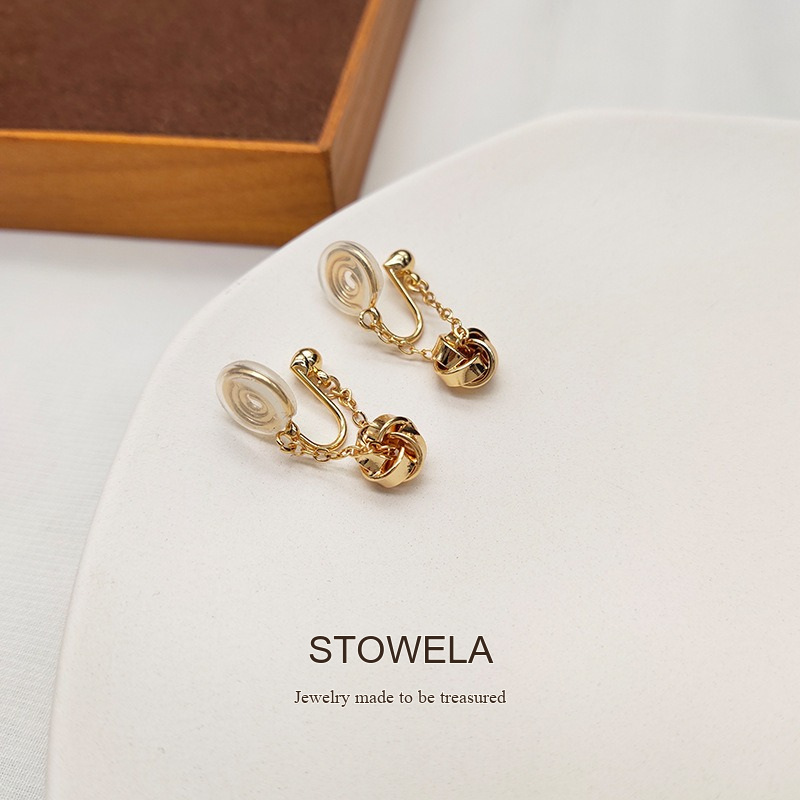 Élan Knot Clip-On Drop Earrings product image 5