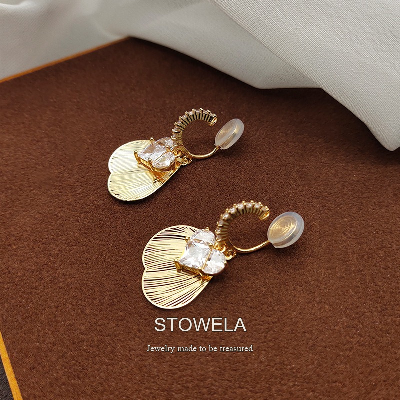 Vesper Fan Shell Crystal Clip-On Earrings product image 5