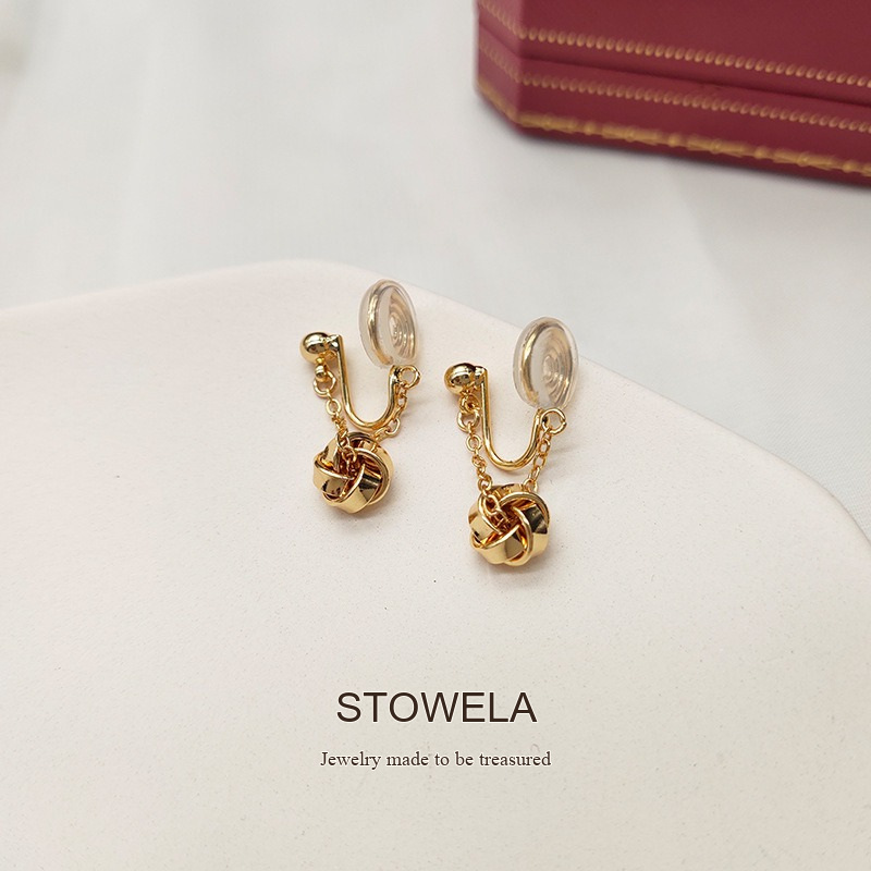 Élan Knot Clip-On Drop Earrings product image 6
